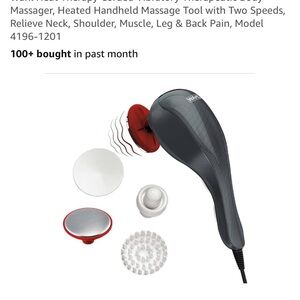 Wahl Black and Red Handheld Massager with Attachments